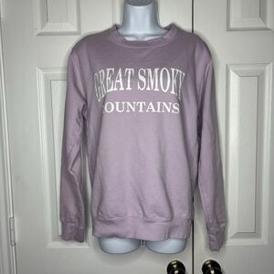 Great Smoky Mountains Small Purple Crewneck Sweatshirt Graphic Pullover